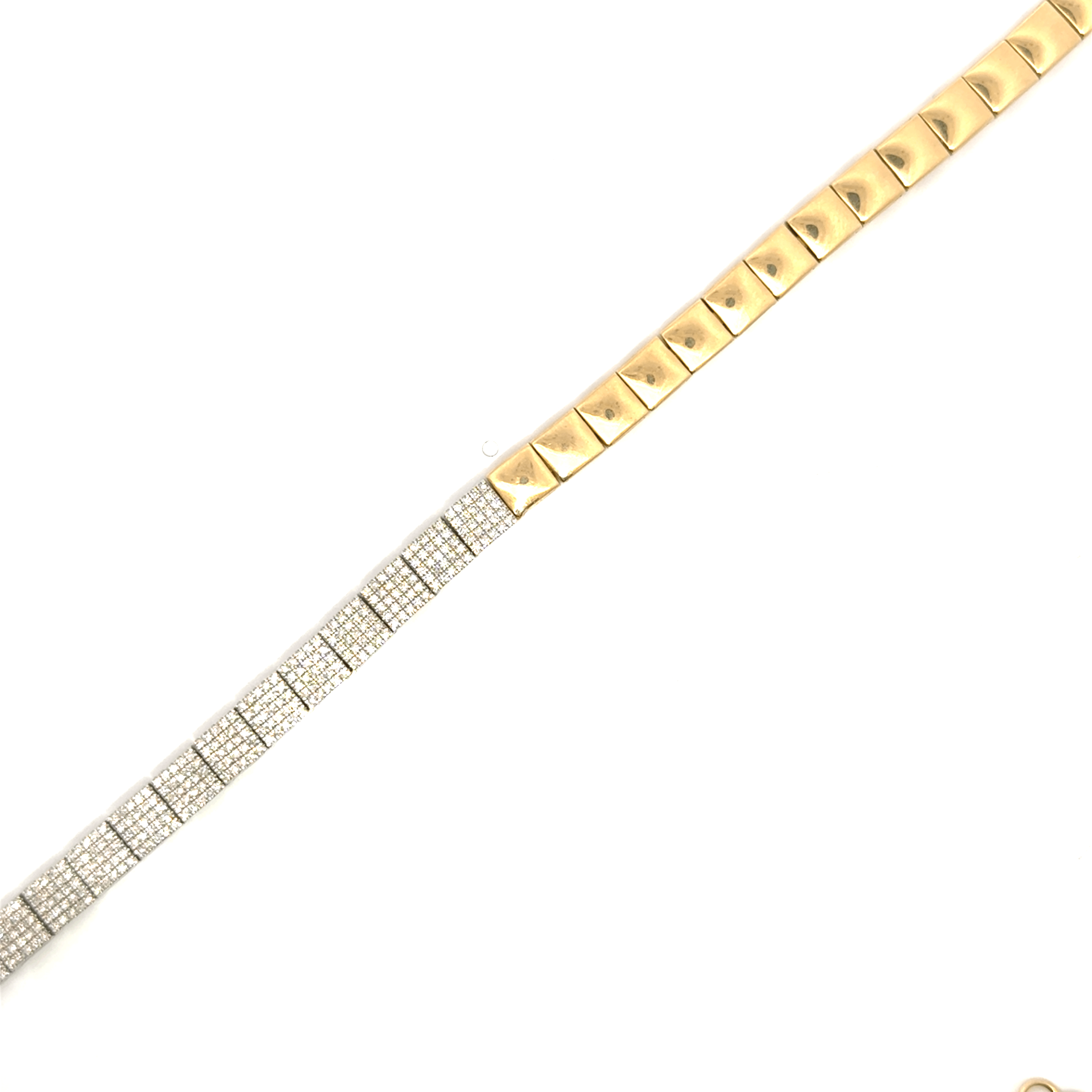 LE 204 14K Gold & Diamond Square Link Necklace