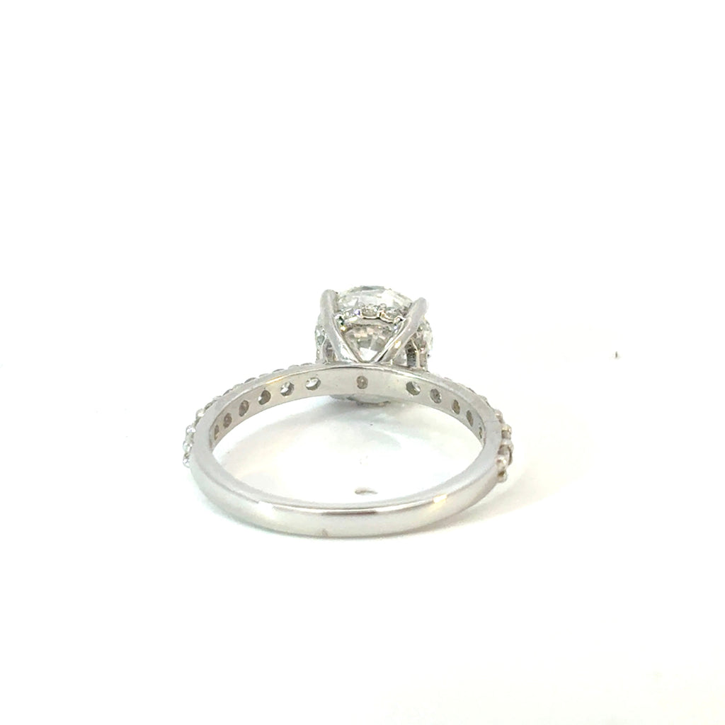 Round Brilliant Cut Diamond Engagement Ring with Hidden Halo