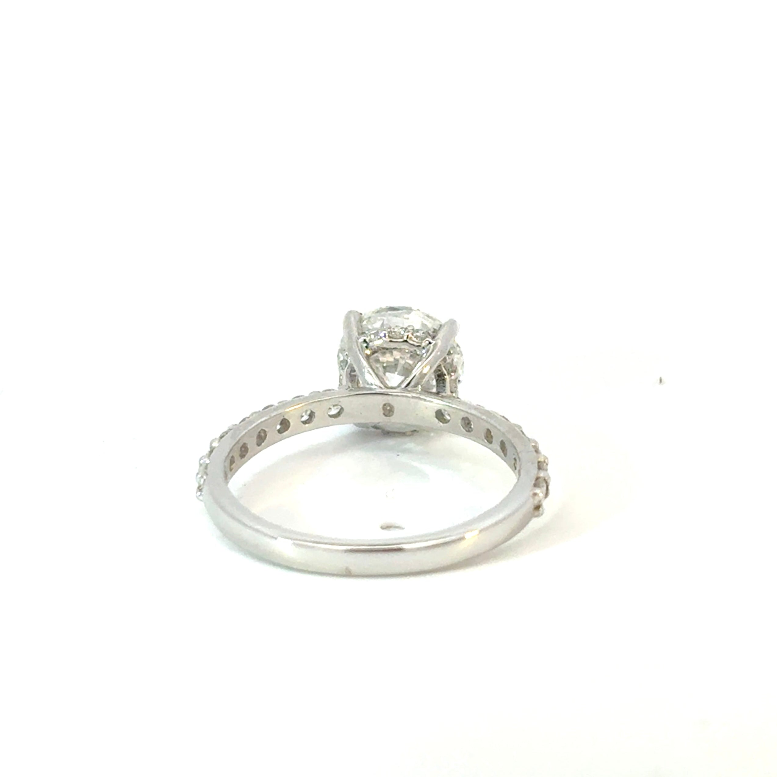 Round Brilliant Cut Diamond Engagement Ring with Hidden Halo