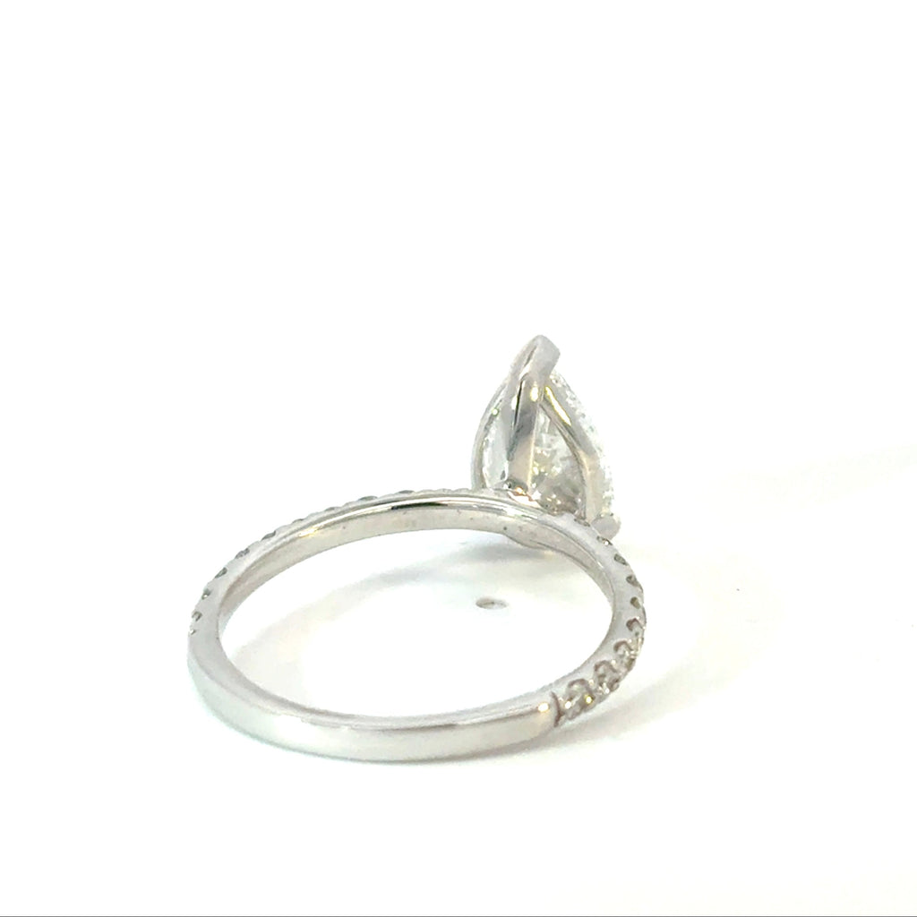 Balanced Pear Cut Diamond Engagement Ring