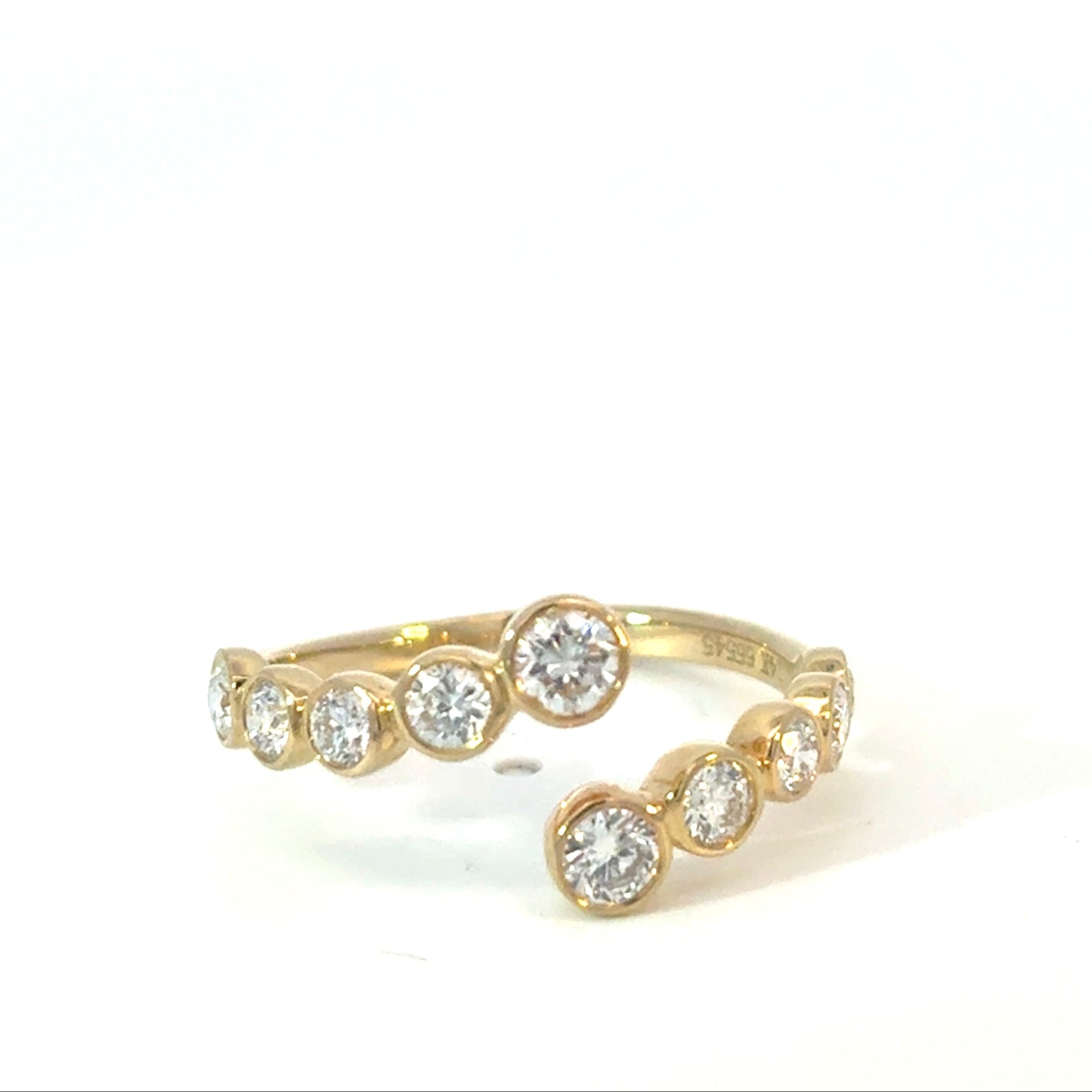 Along the Path Bezel Set Diamond Ring