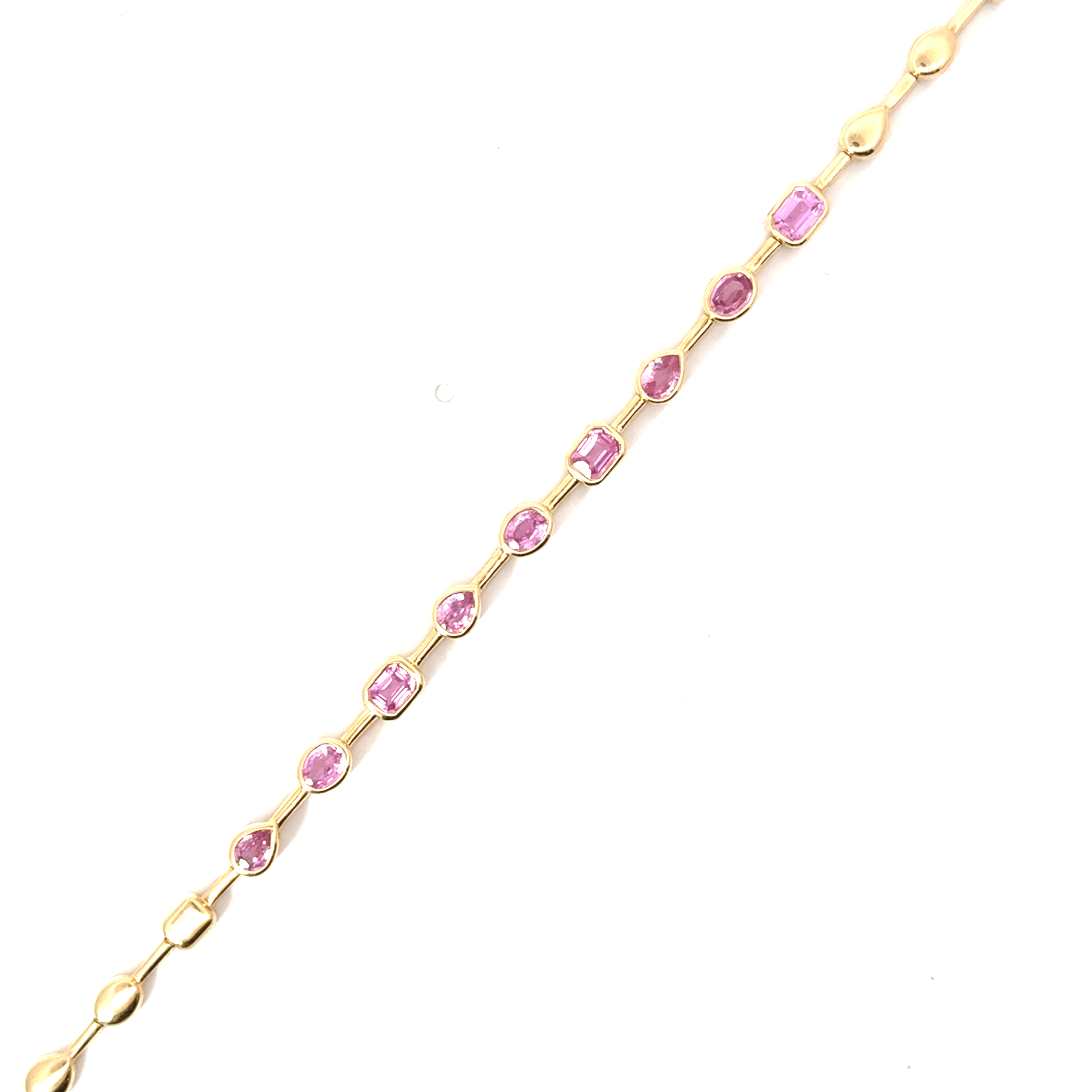 Pink Sapphire Multi-Cut Stone Bracelet