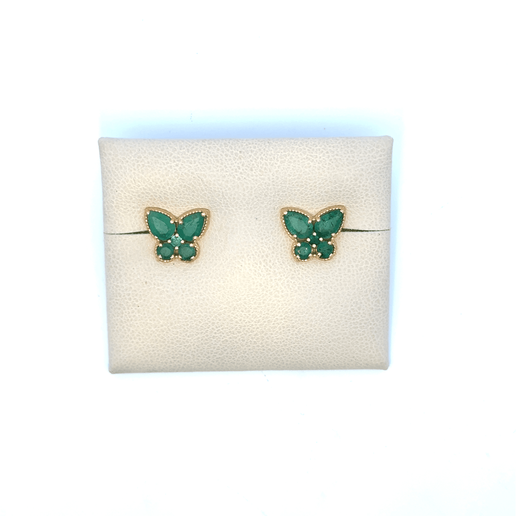 Emerald Butterfly Studs