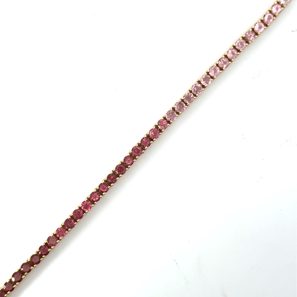 Pink Tourmaline Ombre Tennis Bracelet