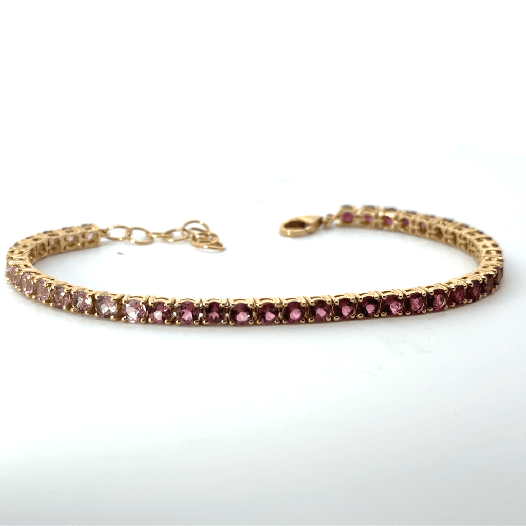 Pink Tourmaline Ombre Tennis Bracelet