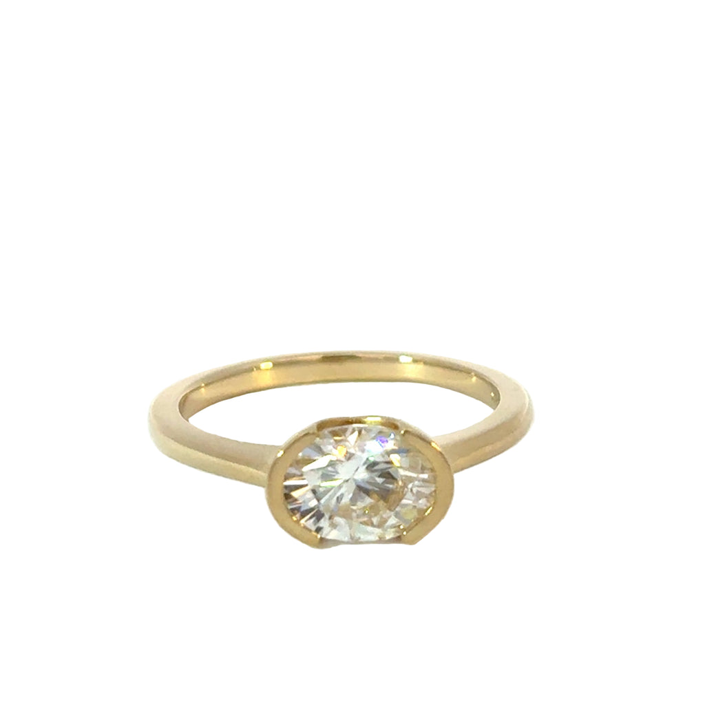 Moissanite Oval Solitaire Engagement Ring