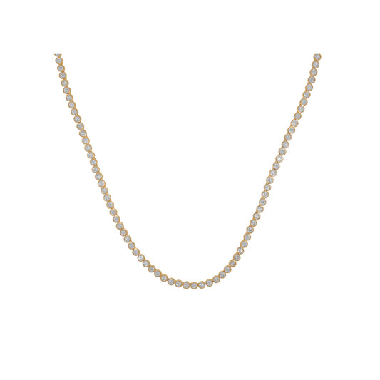 14k Diamond Bezel Tennis Necklace