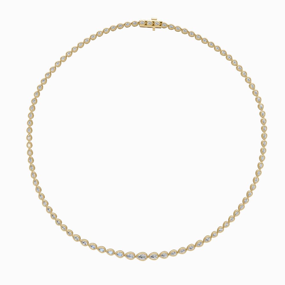 14K Gold Diamond Bead Station Necklace
