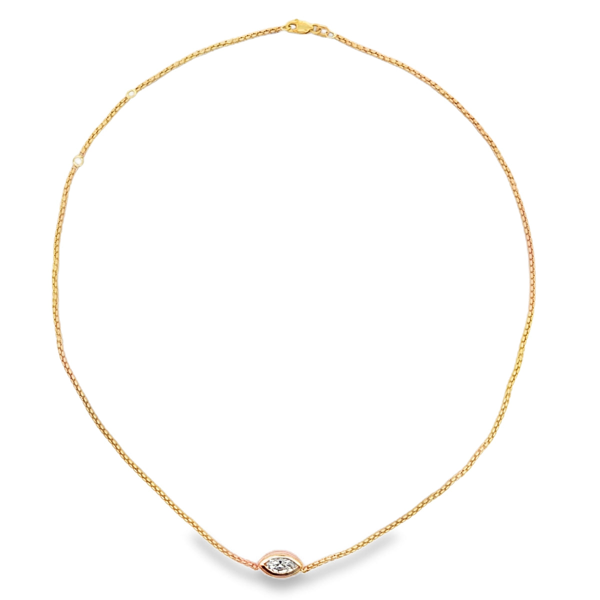 14K Gold Lab-Grown Diamond Bezel Necklace