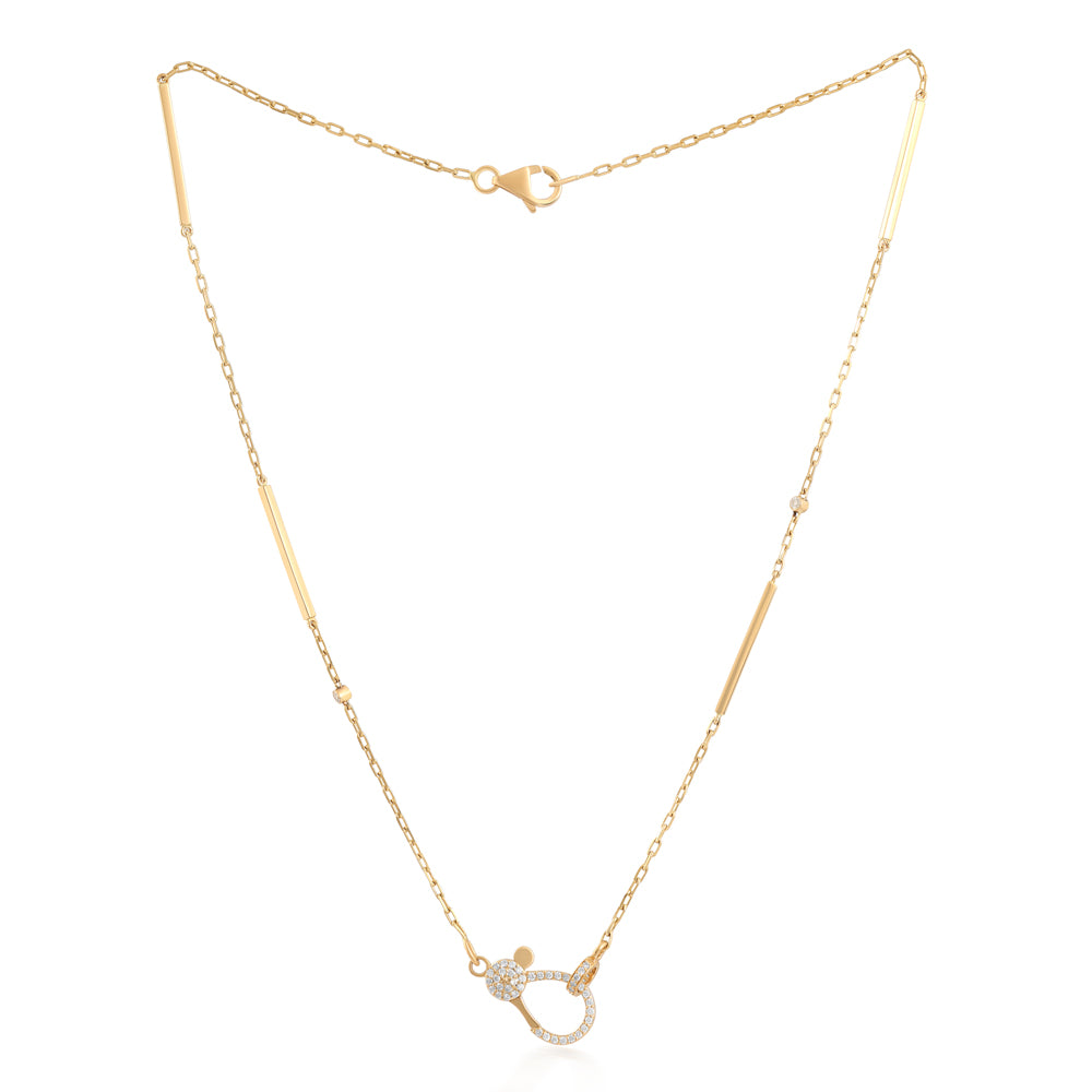 14K Gold Diamond V-Shape Necklace