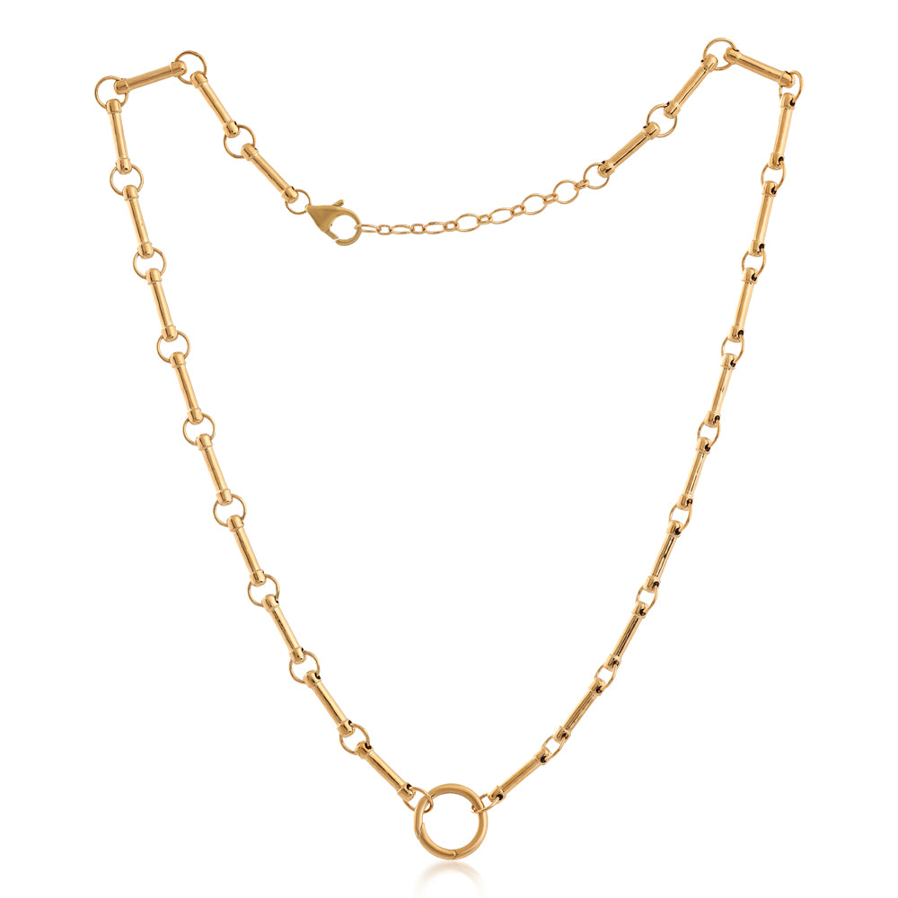 14K Gold Layered Paperclip Chain Necklace