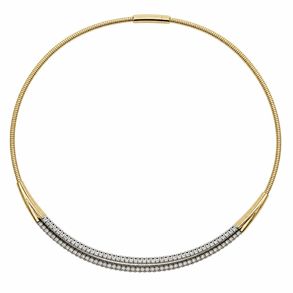 14K Gold Polished Circle Collar Necklace