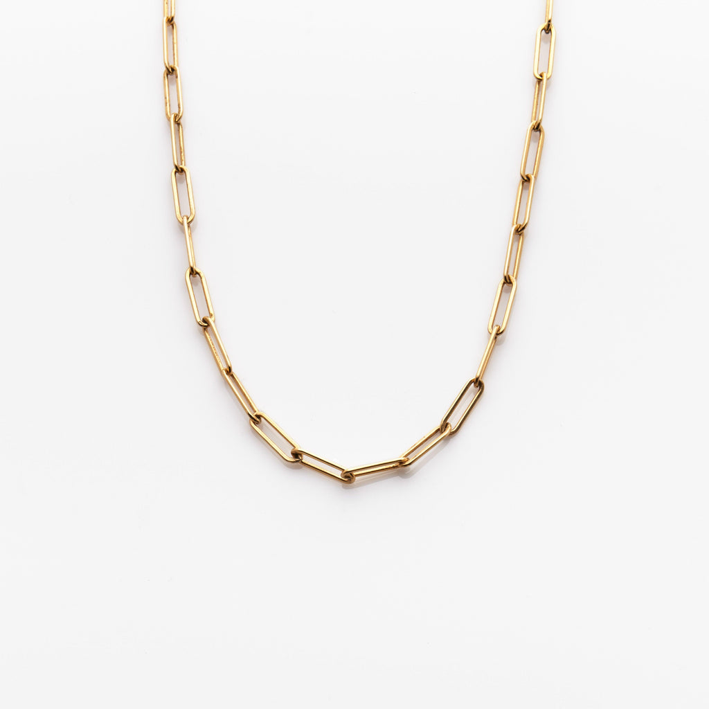 Solid Gold Flat Draw Chain - Nashelle