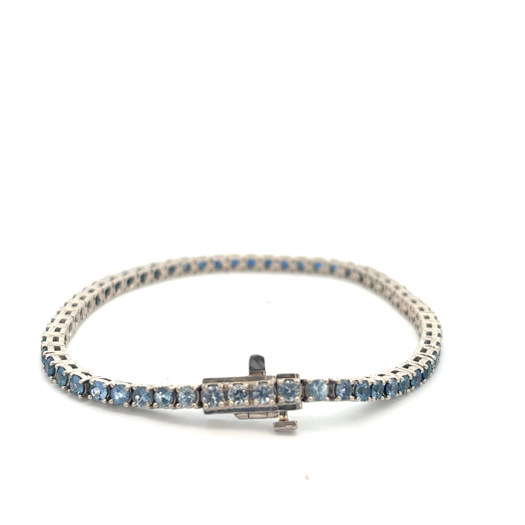Gradient Blue Sapphire Tennis Bracelet