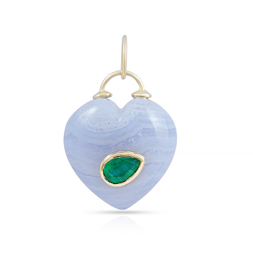 Agate & Emerald Heart Pendant