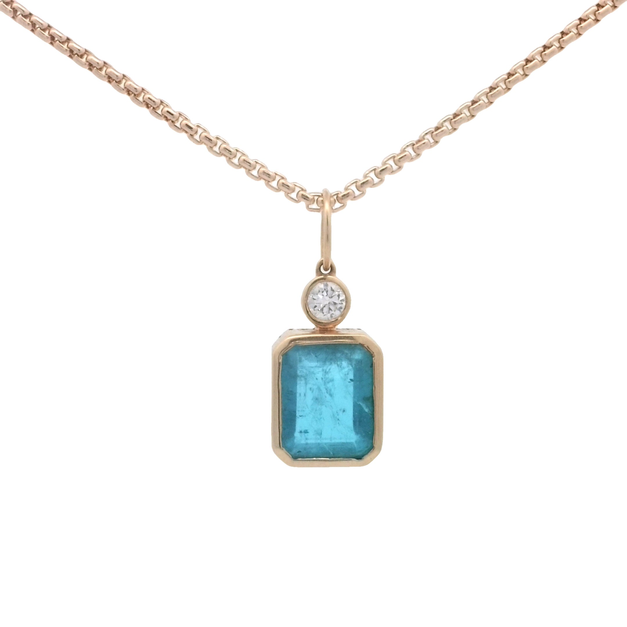 Blue Apatite Rectangle Pendant