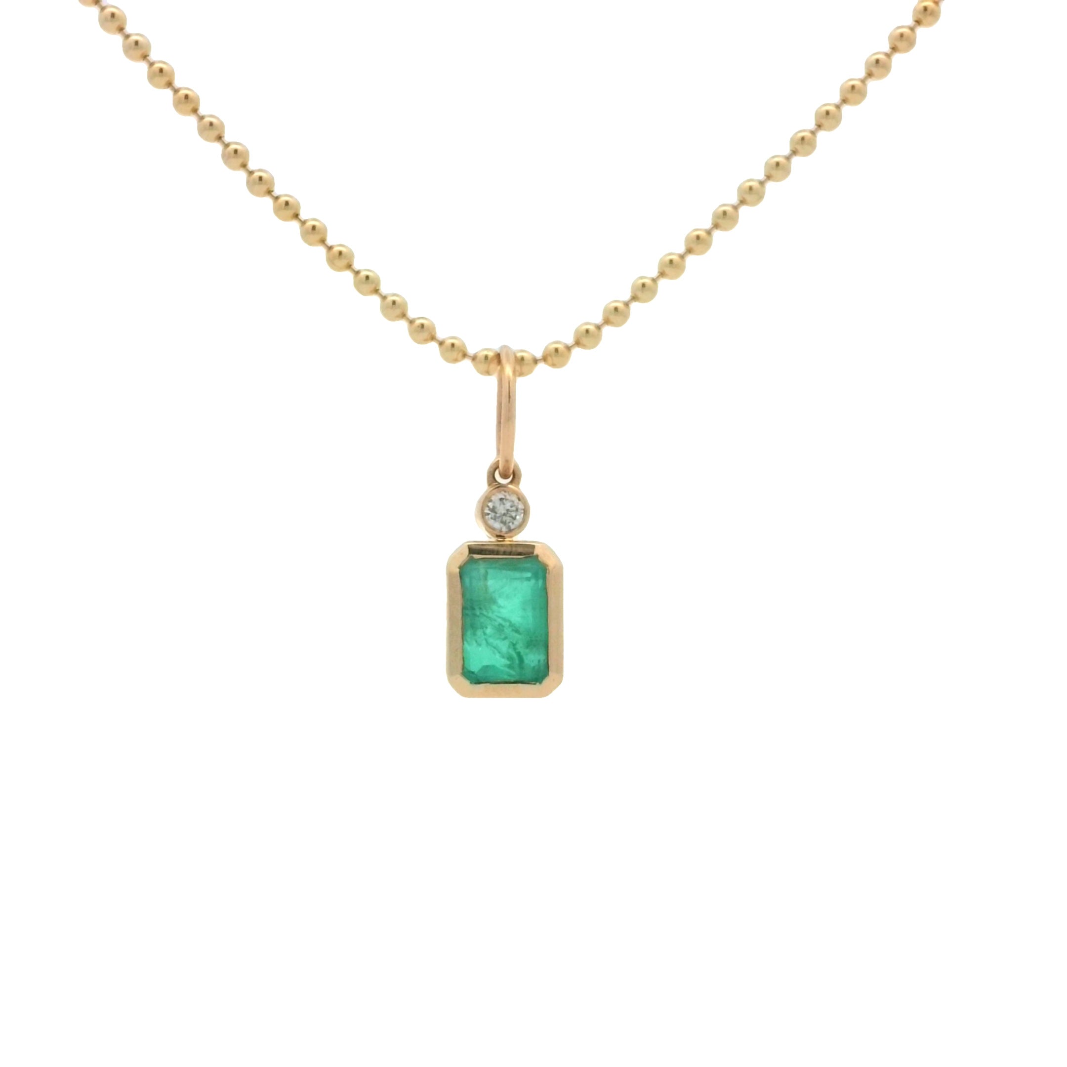 Emerald Cut Emerald Pendant