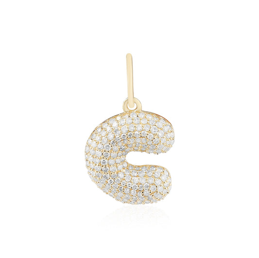 C Diamond Bubble Charm Letter