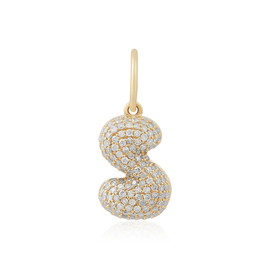 S Diamond Bubble Charm Letter