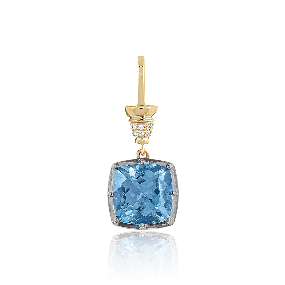 Georgian London Blue Topaz Pendant