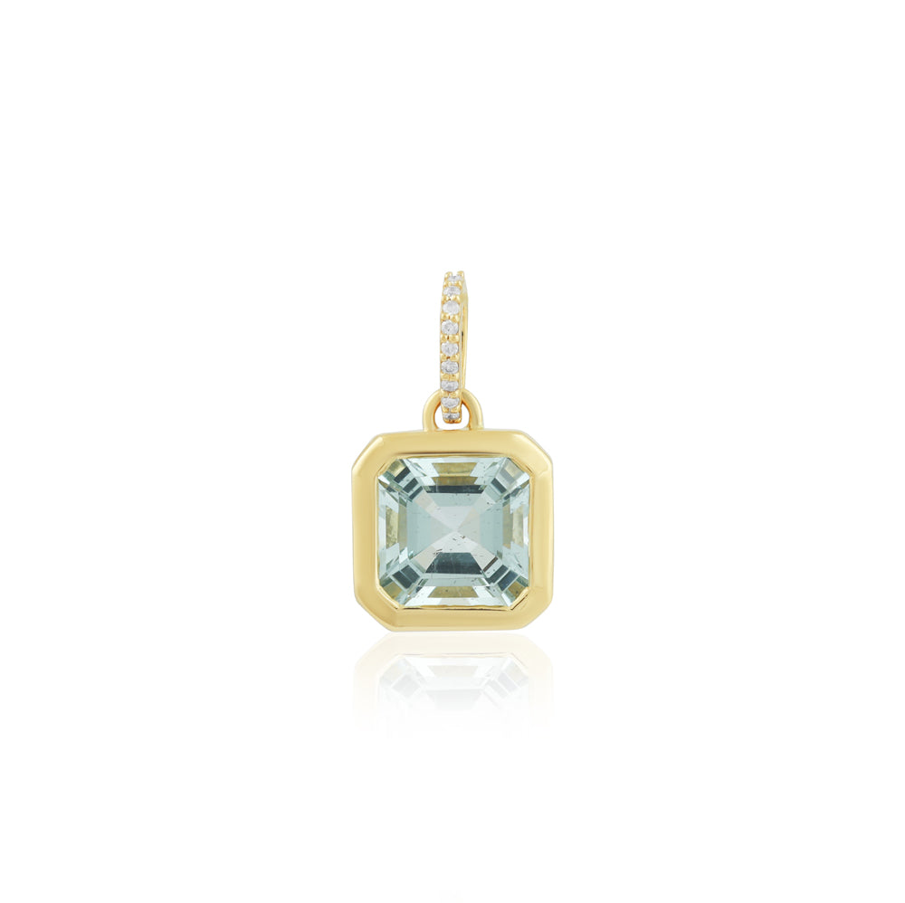 Aquamarine Square Pendant