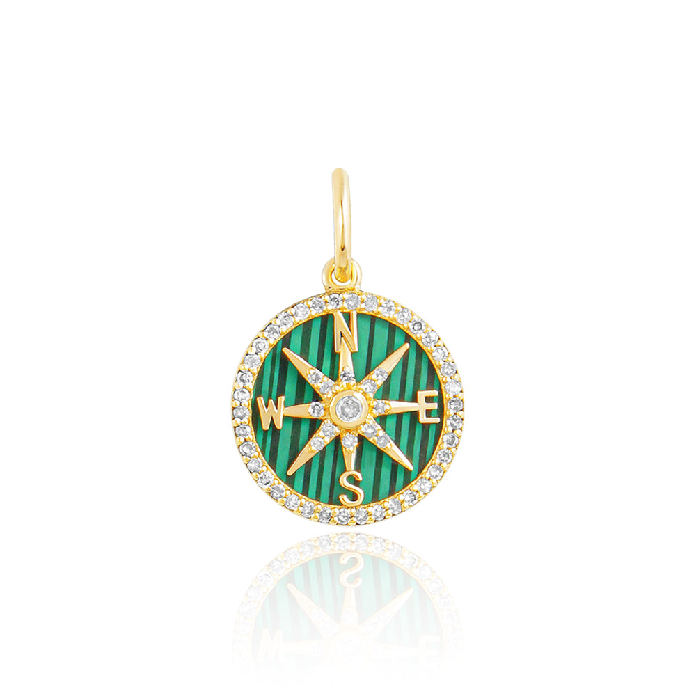 Malachite Compass Pendant