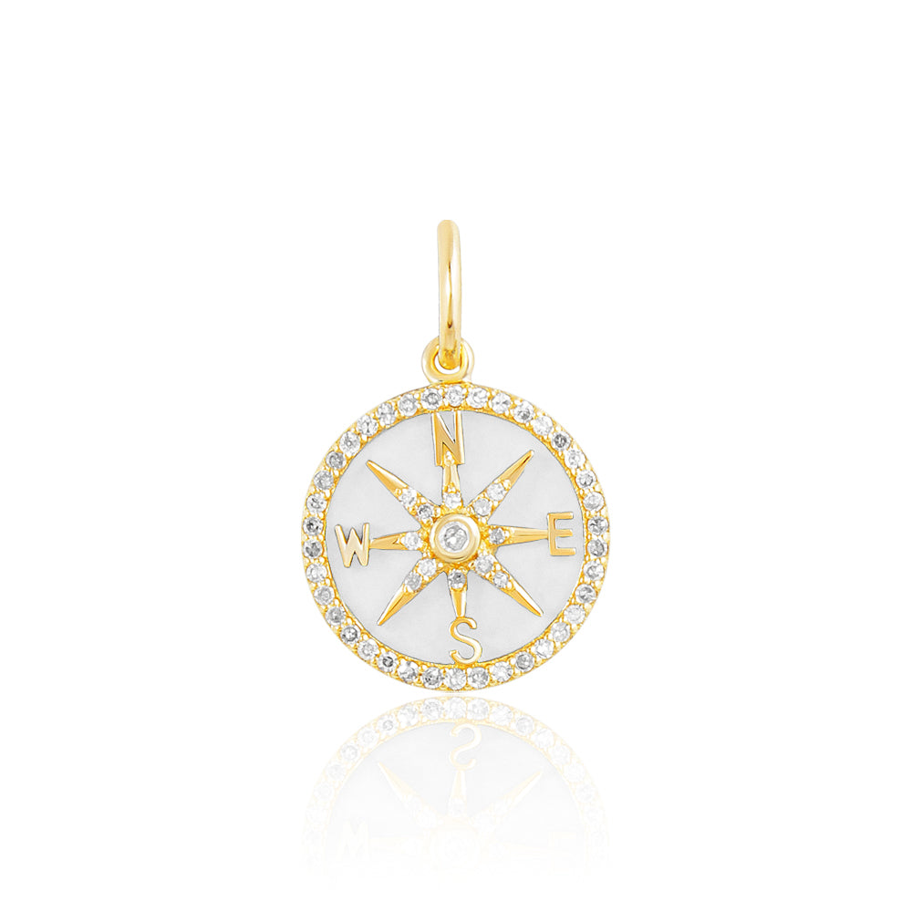 Mother of Pearl Compass Pendant