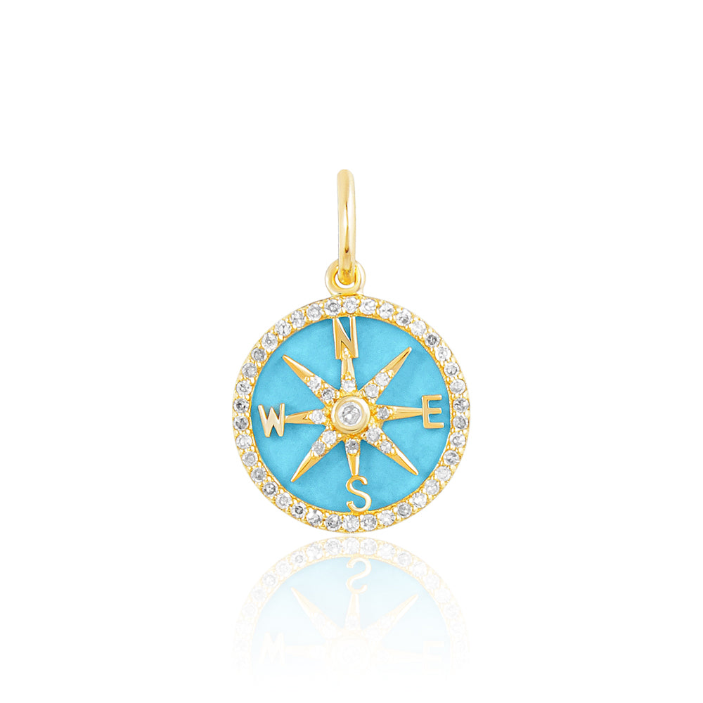 Turquoise Compass Pendant