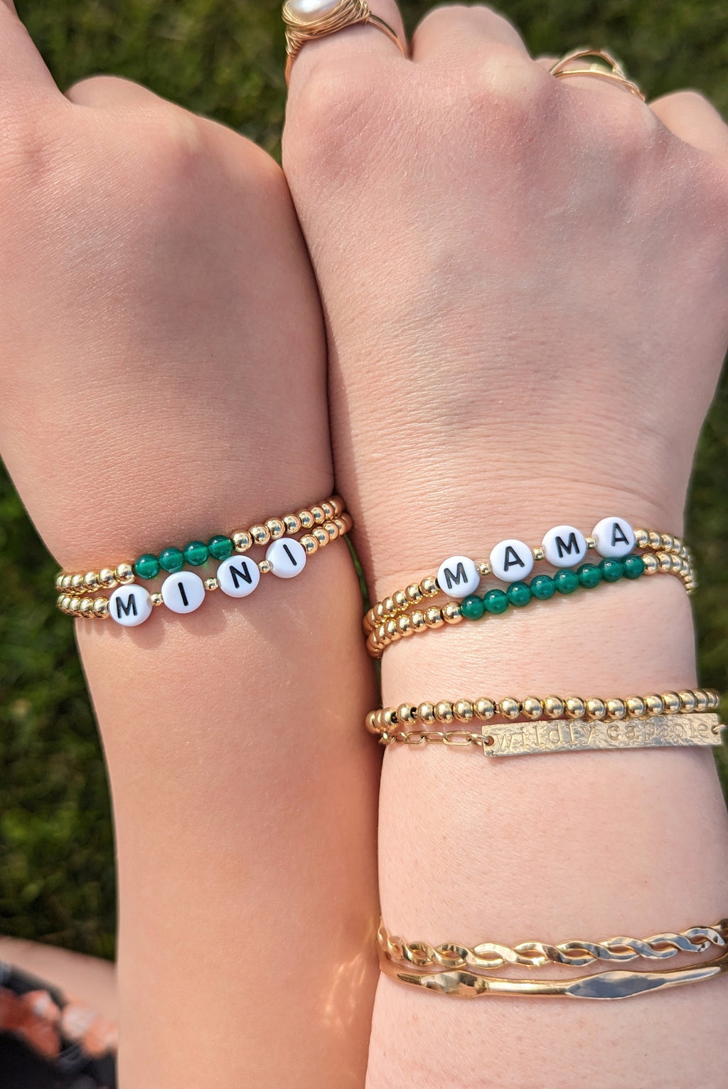 Personalized Bead Stretch Bracelet Bundle