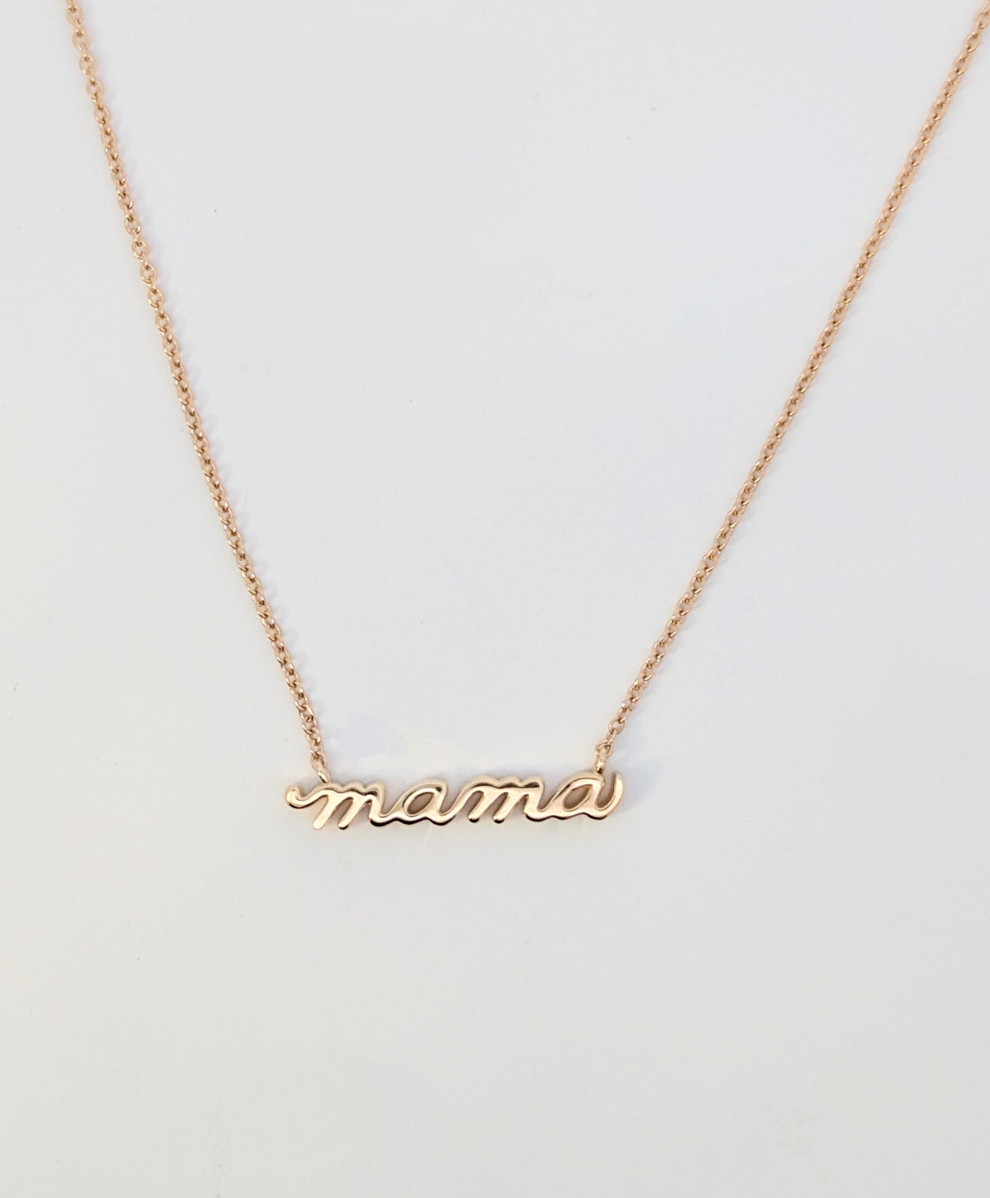 Petite Script Mama Necklace