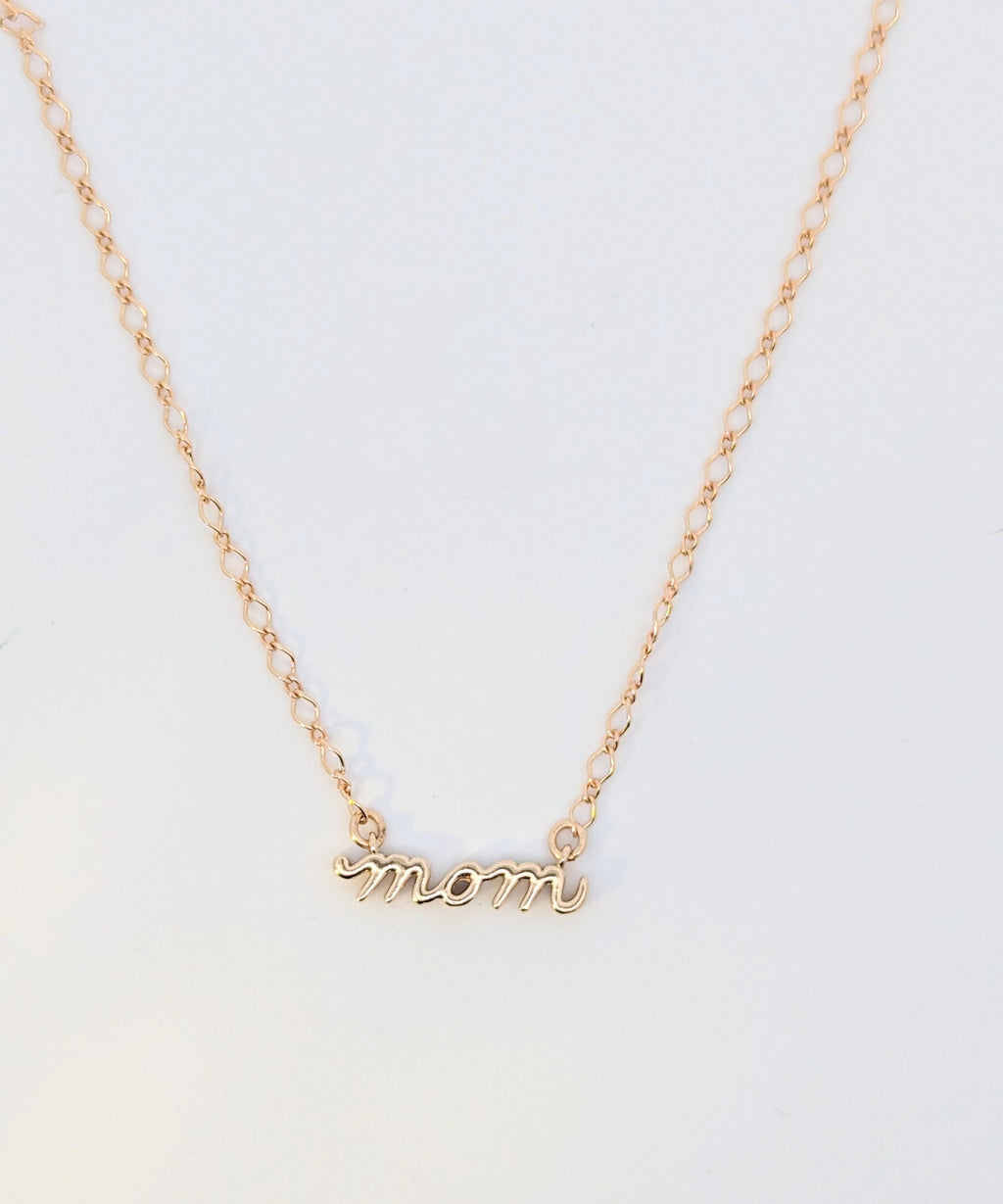 14K Petite Mom Necklace