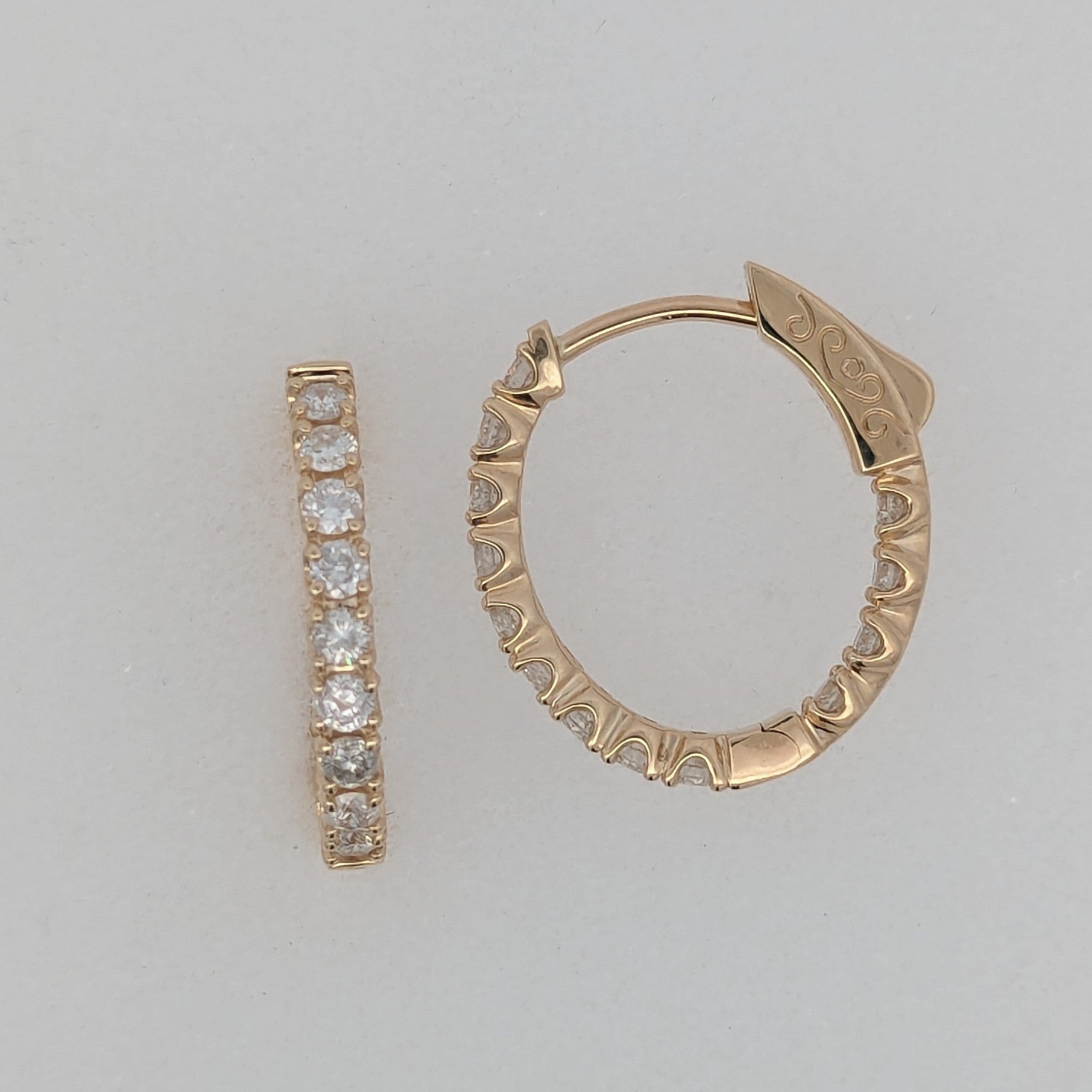 Petite Diamond Oval Hoop Earrings