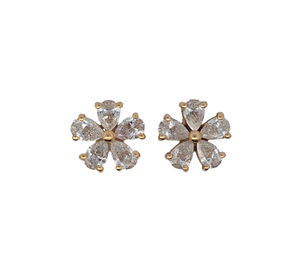 Diamond Flower Studs