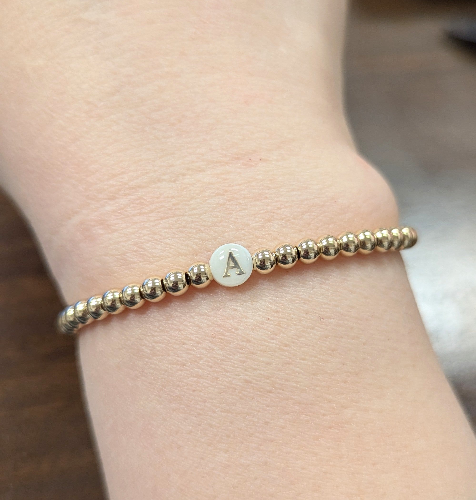 Mother of Pearl Initial Bracelet