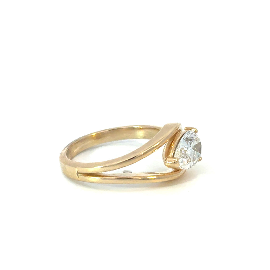 Nestled Pear Diamond Wrap Ring Yellow Gold