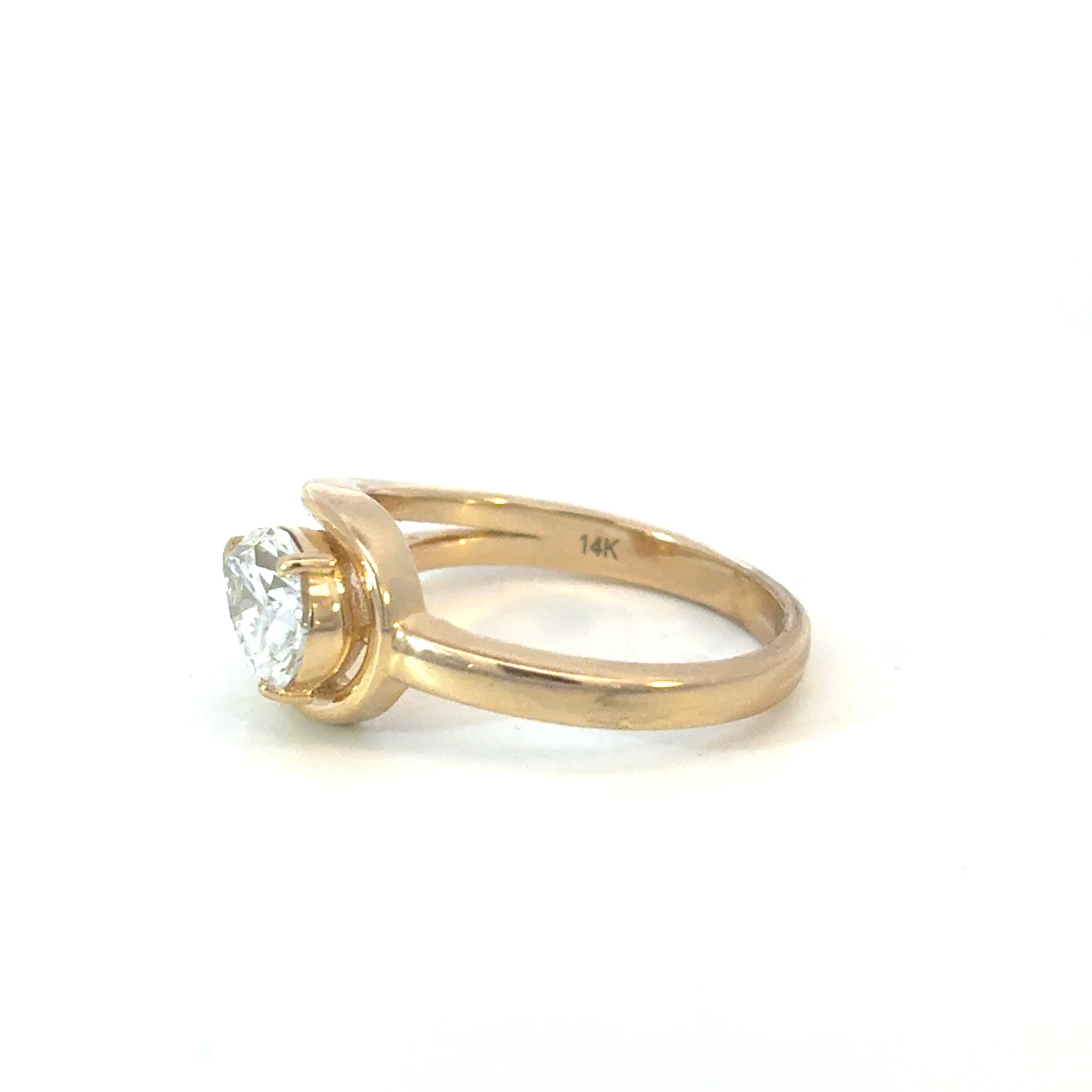 Nestled Pear Diamond Wrap Ring Yellow Gold