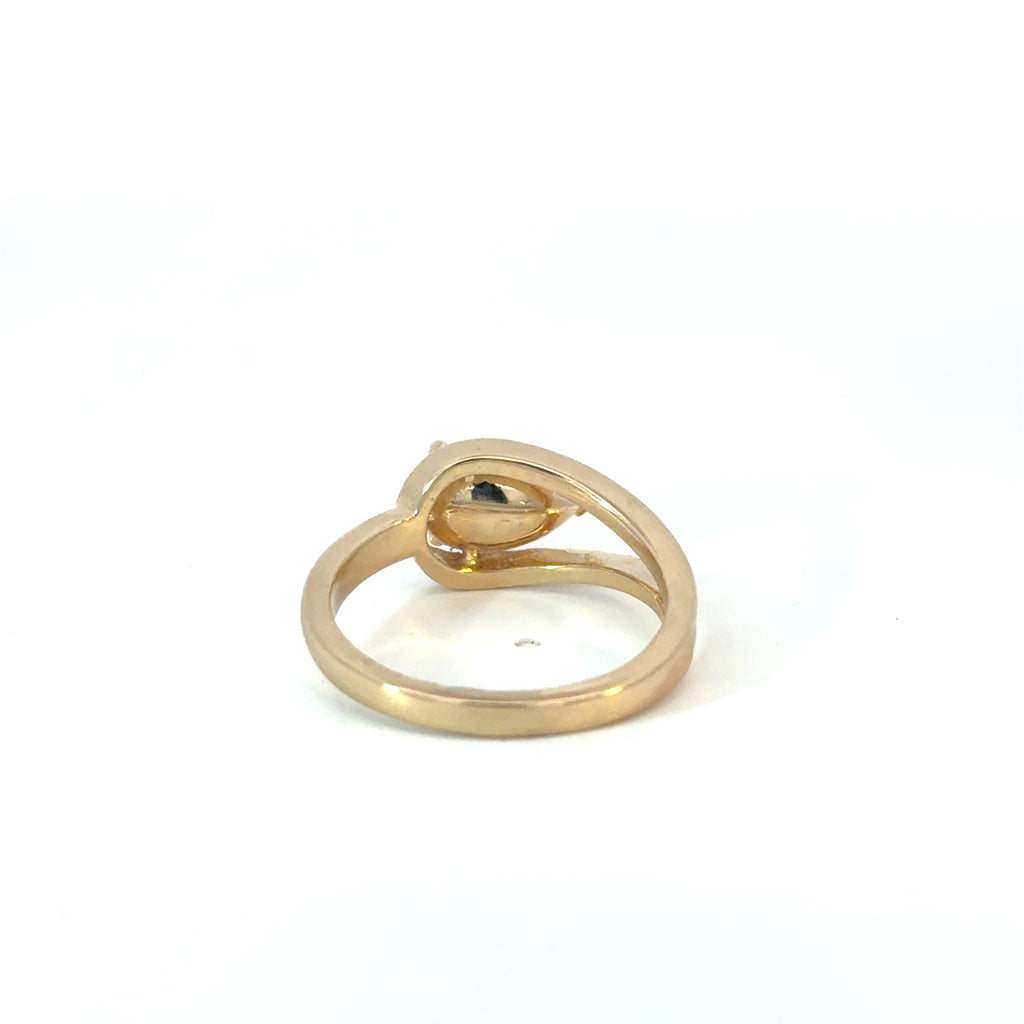 Nestled Pear Diamond Wrap Ring Yellow Gold