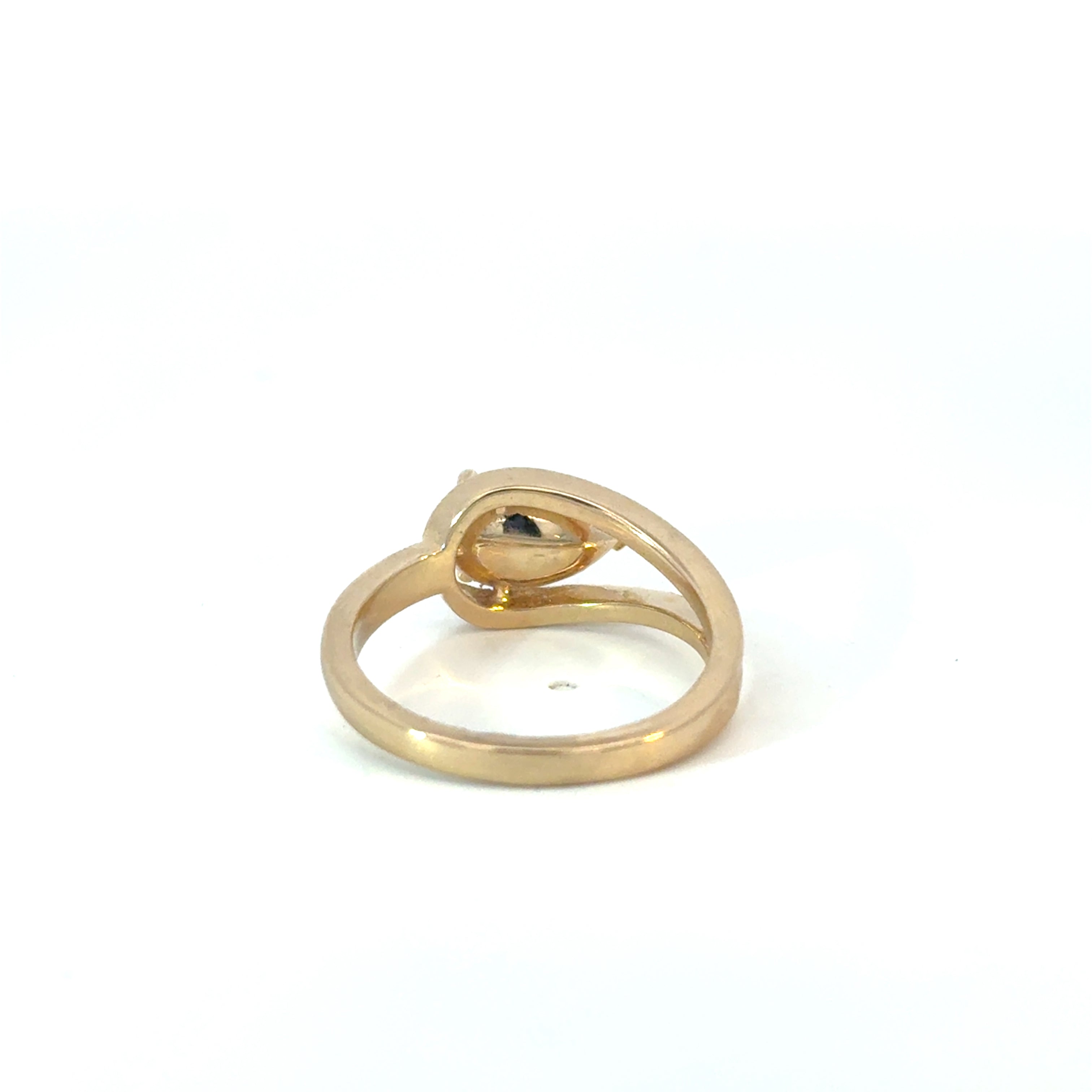 Nestled Pear Diamond Wrap Ring Yellow Gold