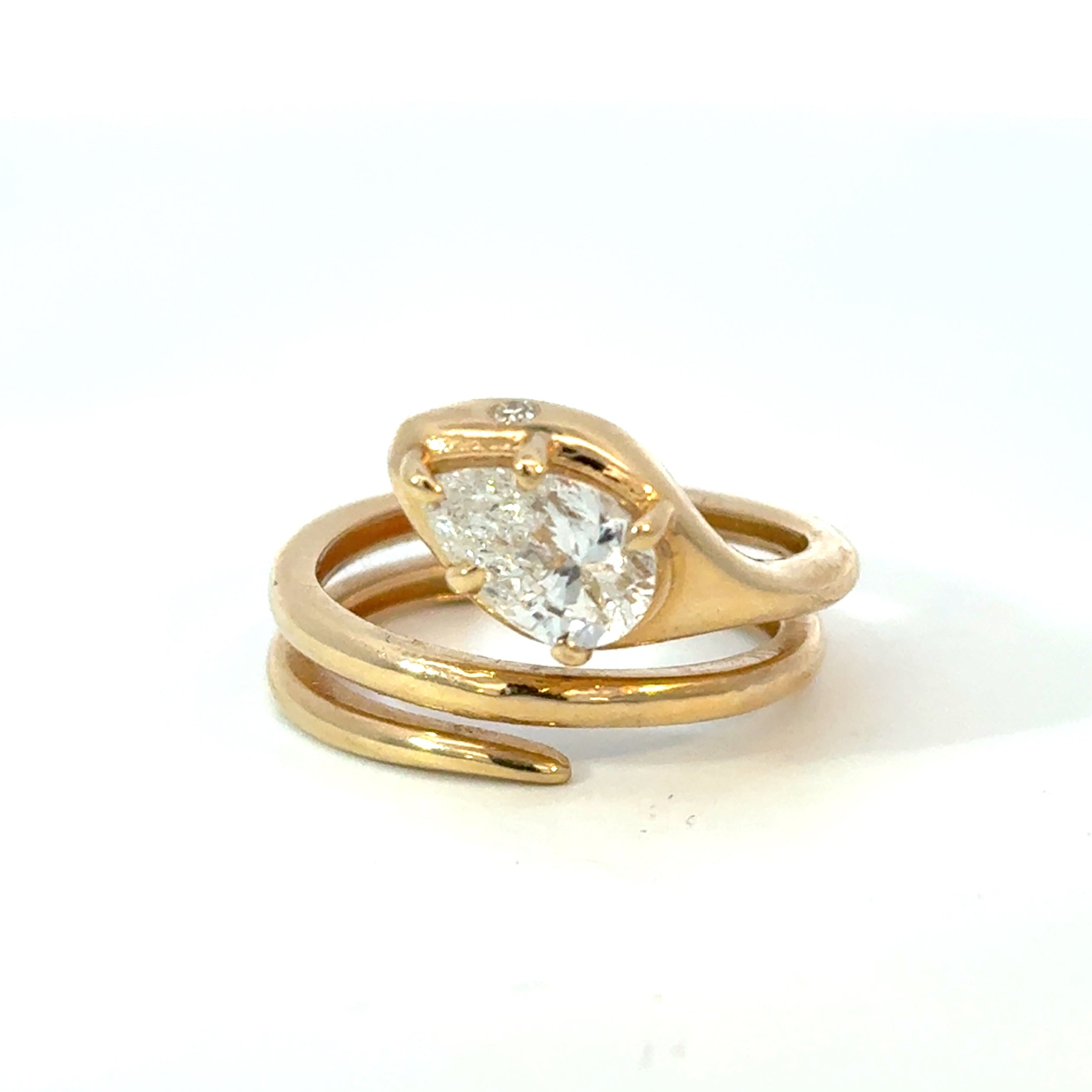 Pear Diamond Snake Wrap Ring