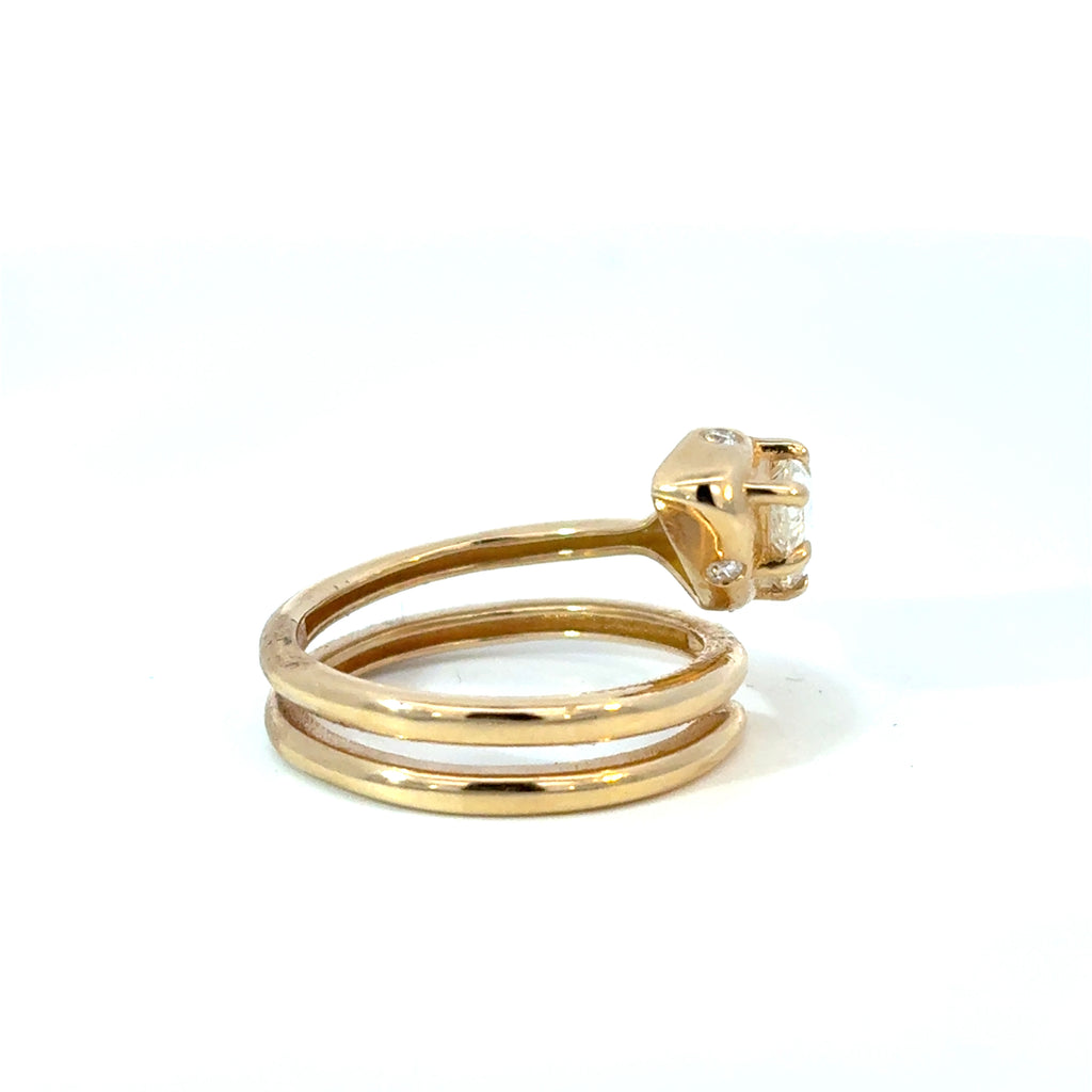 Pear Diamond Snake Wrap Ring