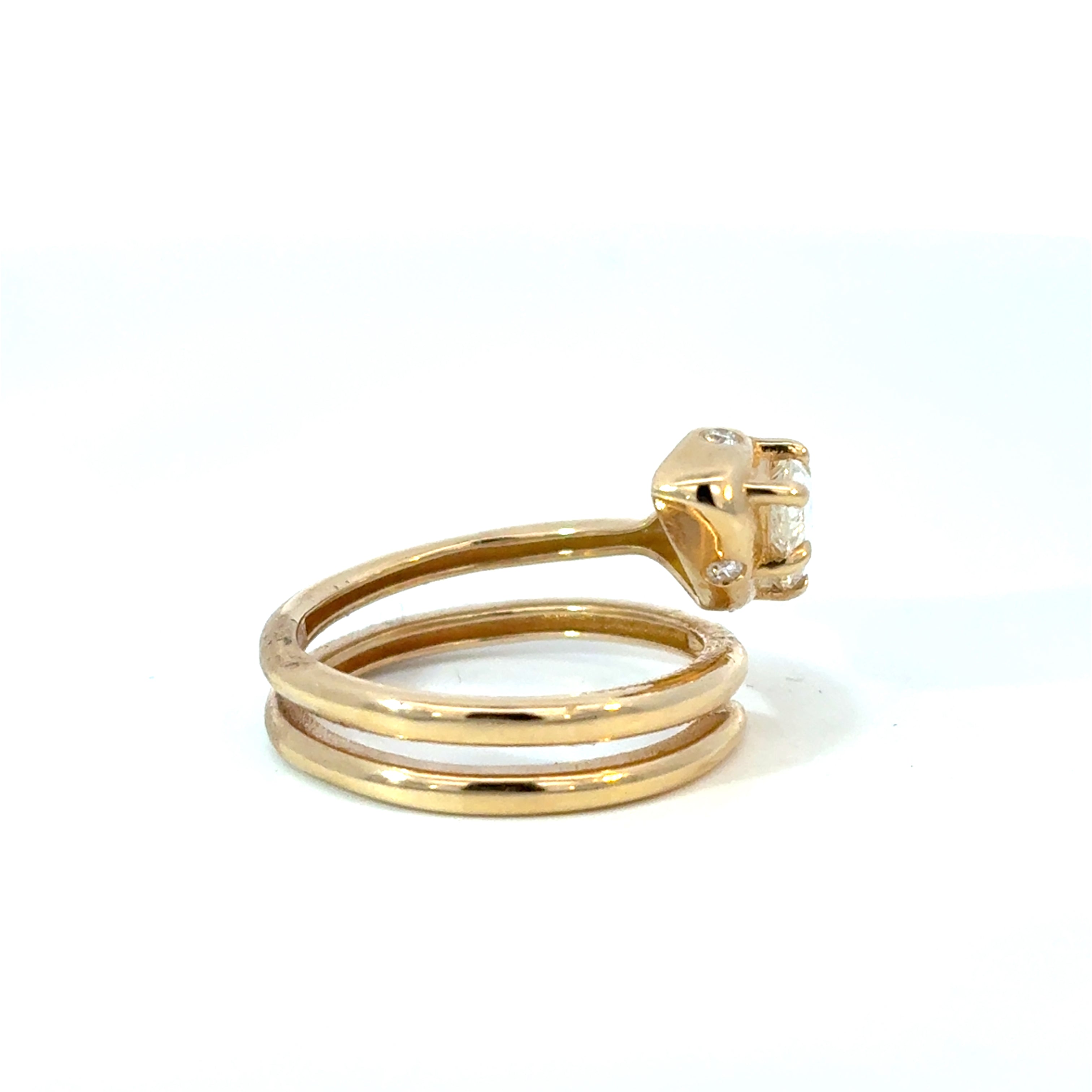 Pear Diamond Snake Wrap Ring