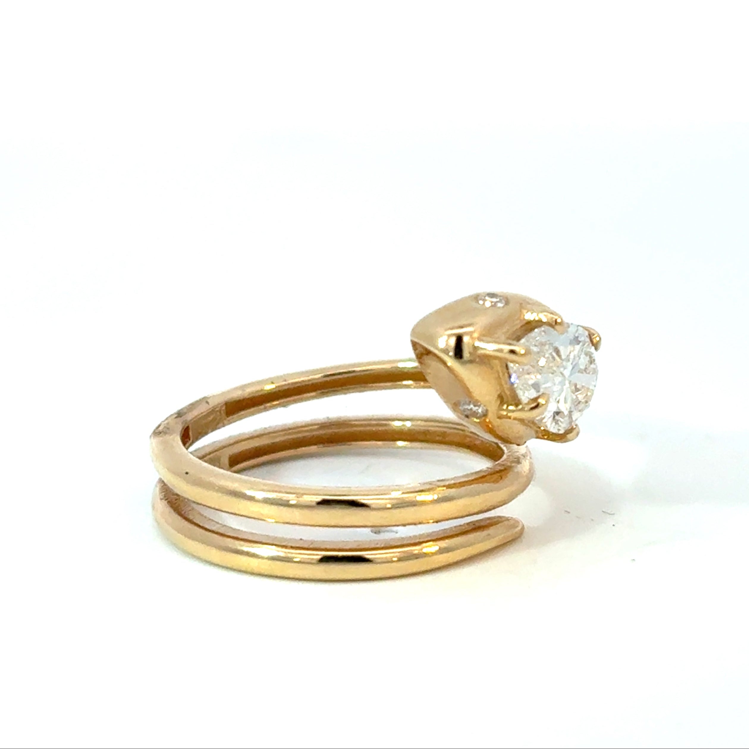 Pear Diamond Snake Wrap Ring