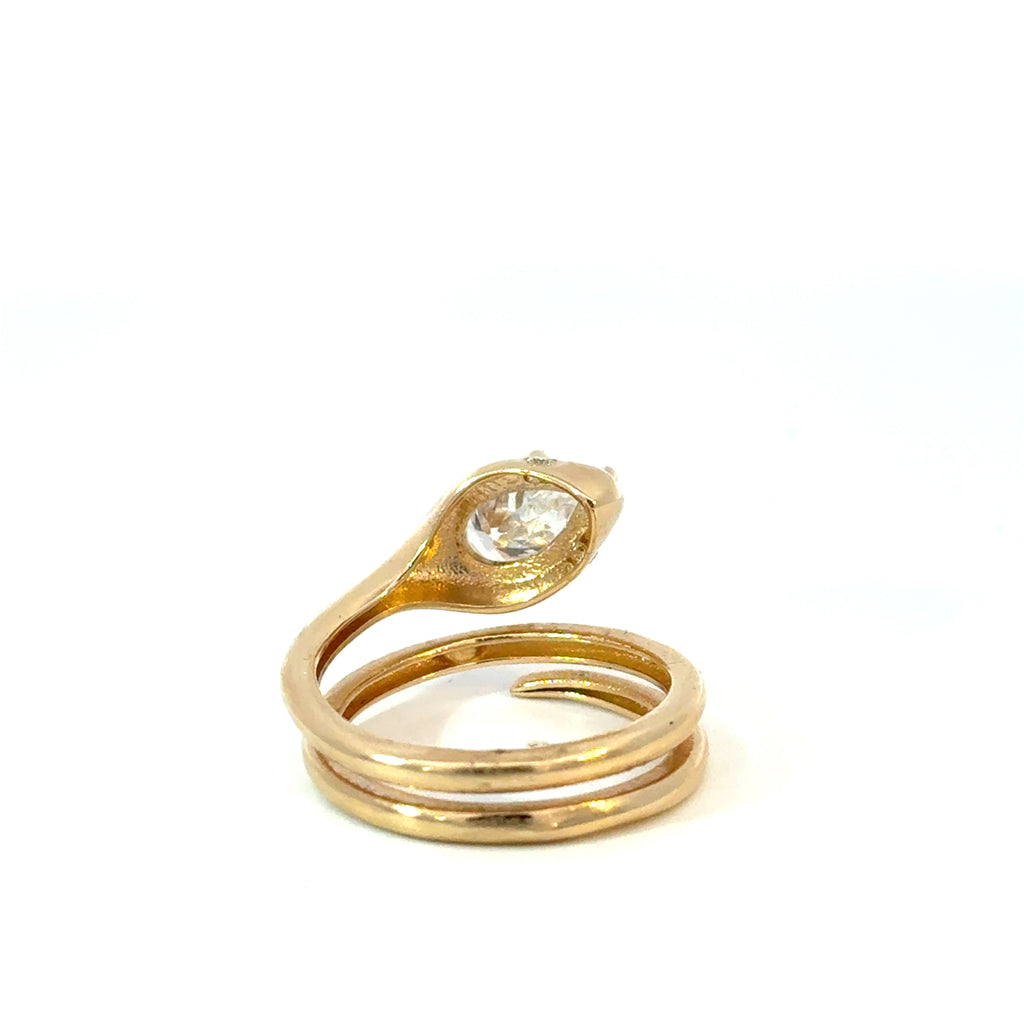 Pear Diamond Snake Wrap Ring
