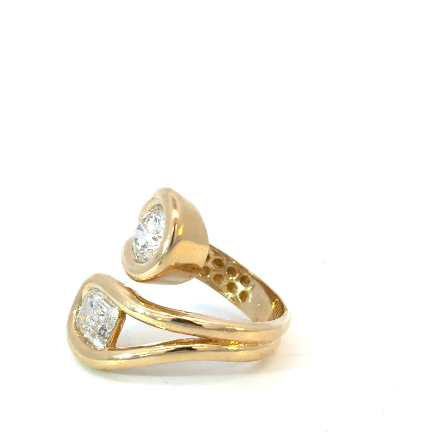 Emerald & Round Diamond Wrap Ring