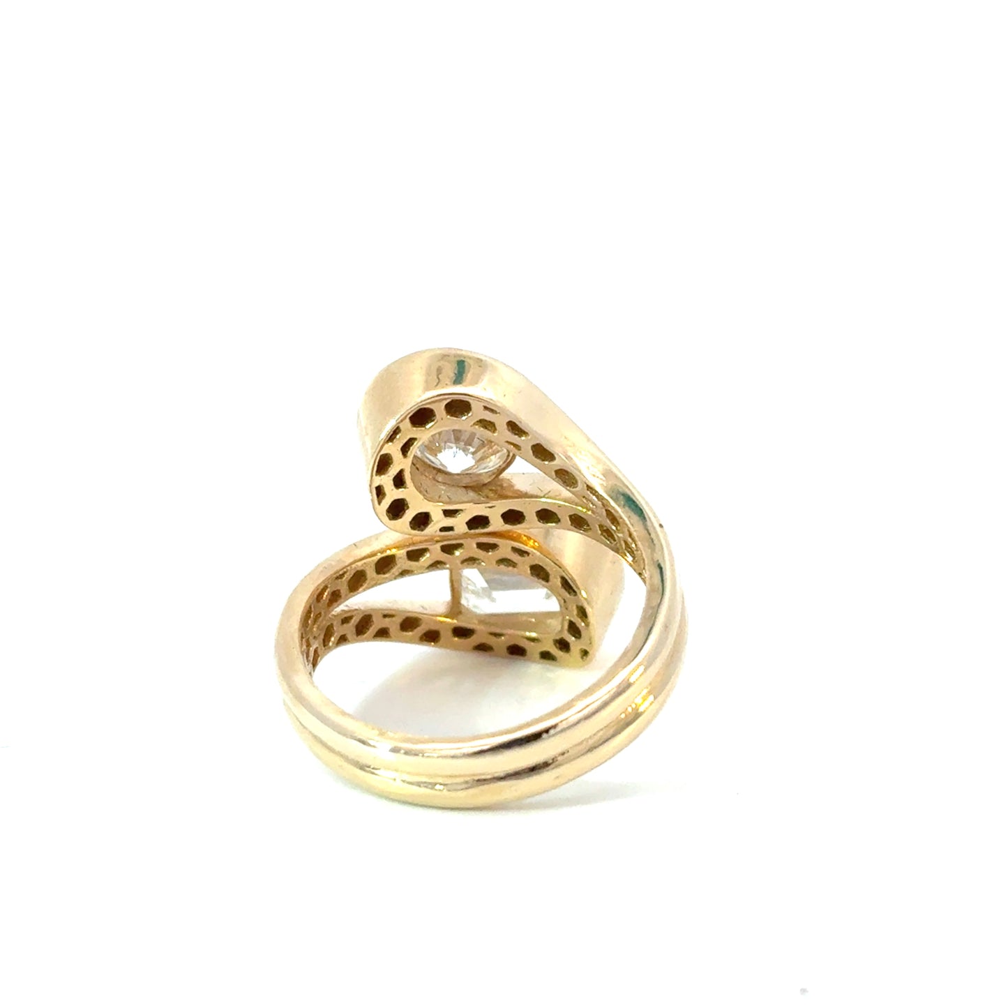 Emerald & Round Diamond Wrap Ring