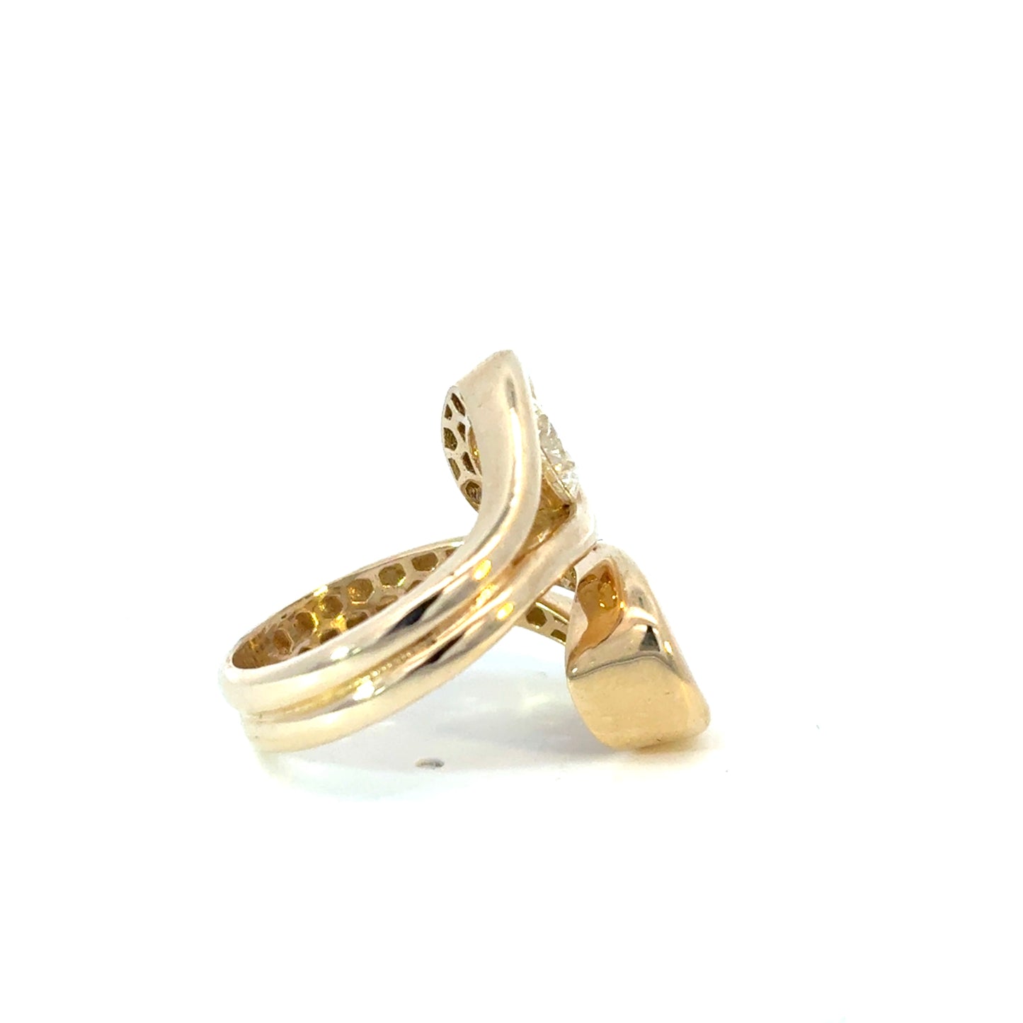 Emerald & Round Diamond Wrap Ring