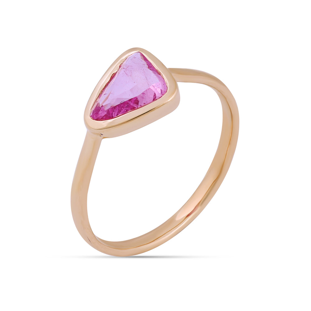 Pink Apatite Bezel Ring