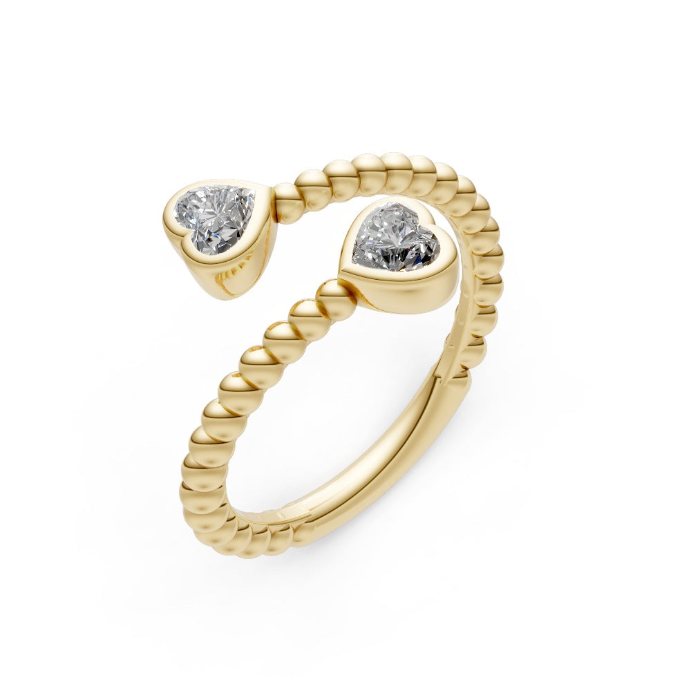 14K Gold Twisted Diamond Rope Ring