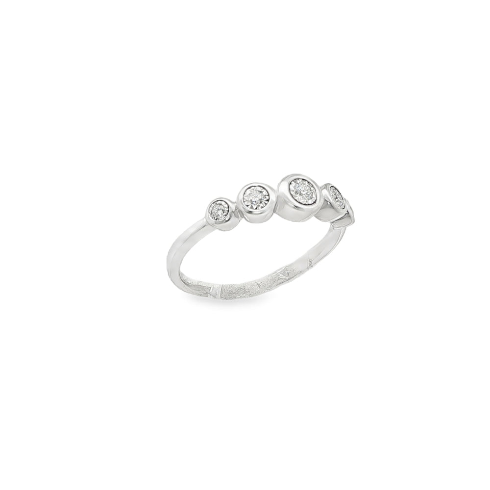 14K Gold Petite Diamond Bezel Band