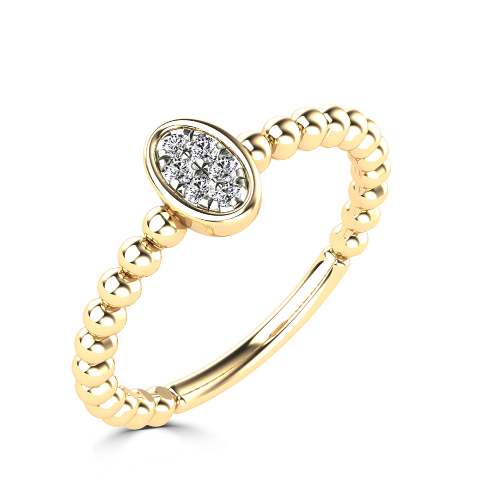 14K Gold Petite Diamond Bezel Open Ring